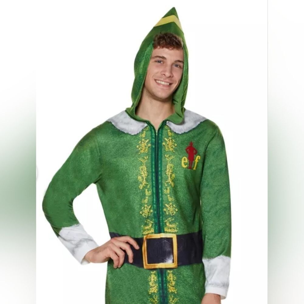 🩵NWOT Buddy The Elf Zipper Onesie w/Attached Hat Small